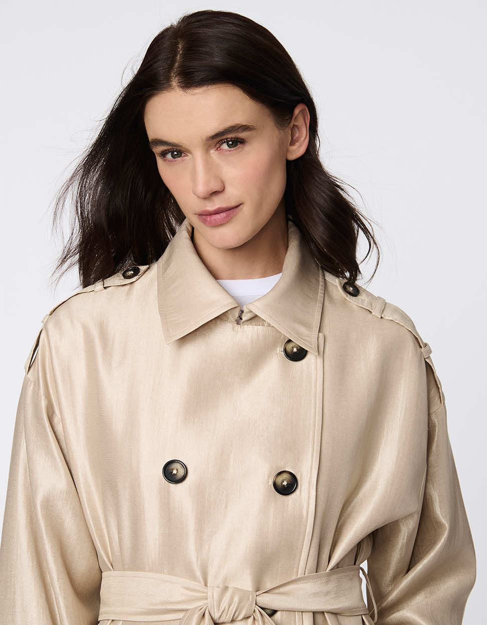 Champagne Gilded Trench Coat
