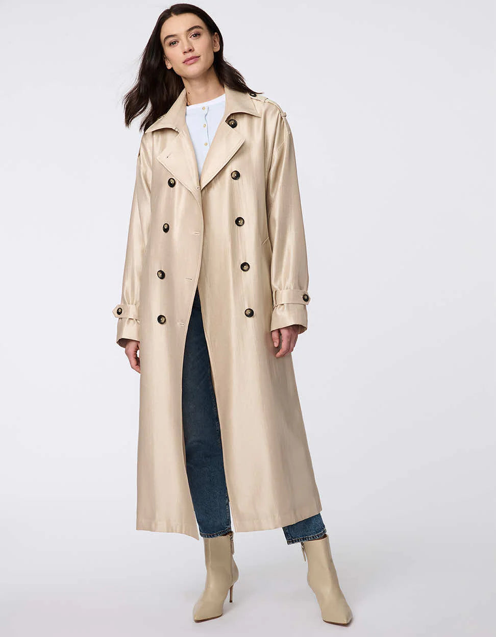Champagne Gilded Trench Coat