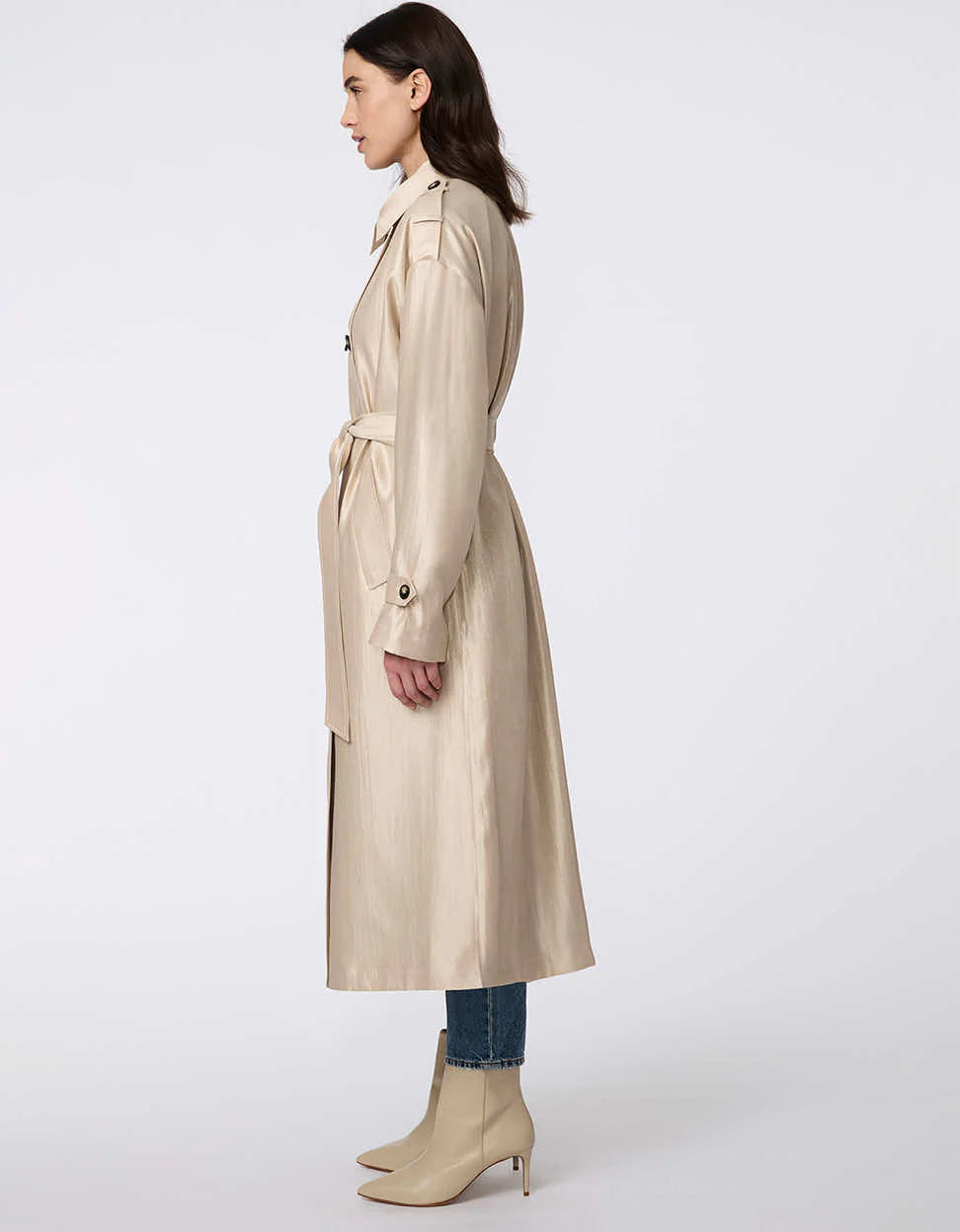 Champagne Gilded Trench Coat