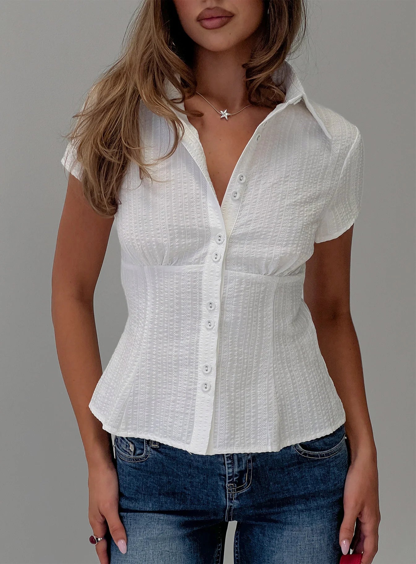 Cottesloe Blouse Top Textured White