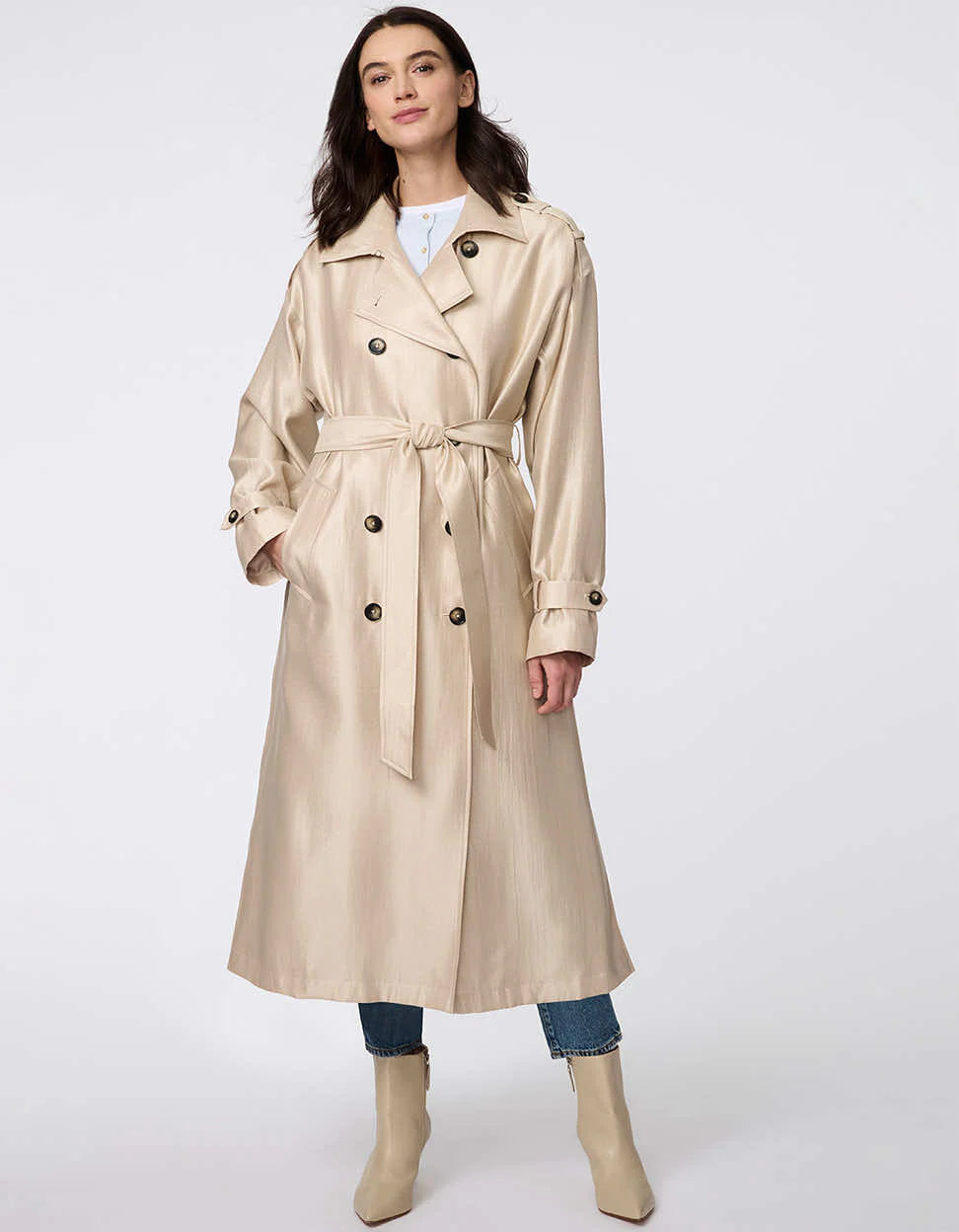 Champagne Gilded Trench Coat